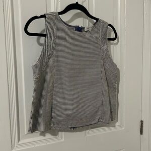 Amour Vert Navy/White Striped Cropped Tank, Size XS